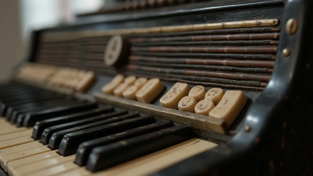 Antique accordion close-up
