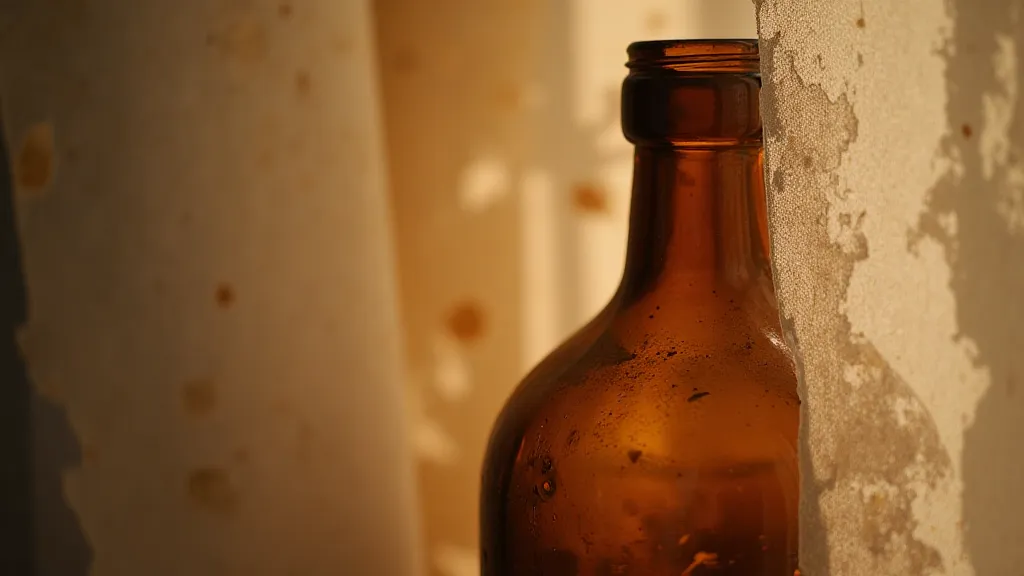 Antique bottle with warm lighting