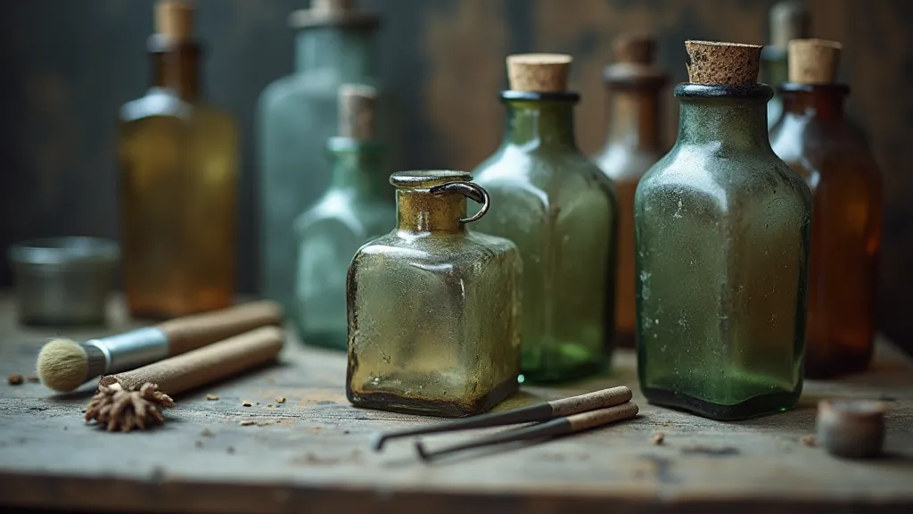Antique bottles and tools
