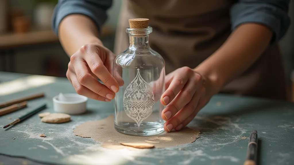 Artisan applying etching cream