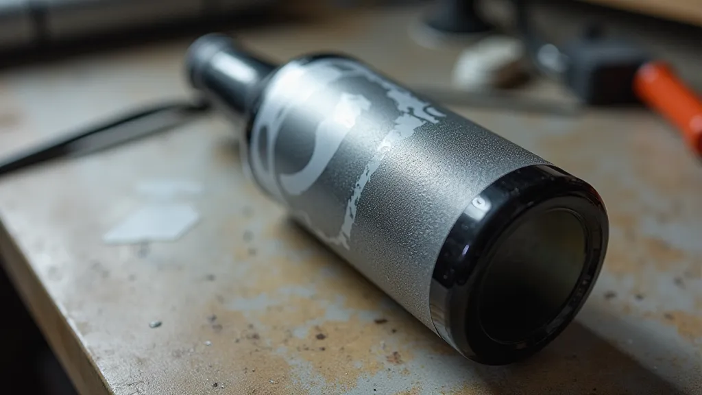Reverse glass etching process in progress