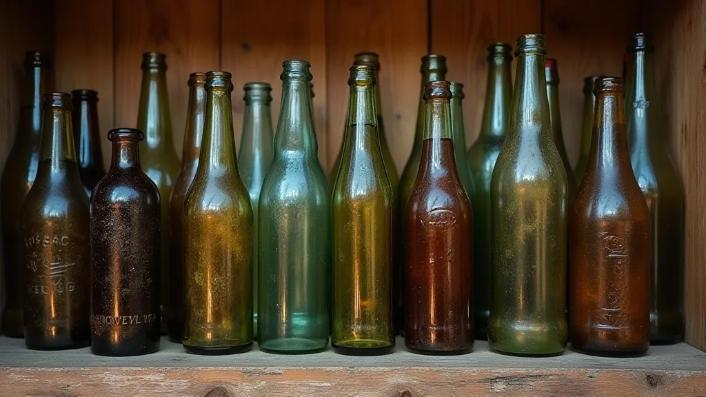 Collection of antique soda bottles